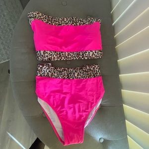 Plus size bandeau 2 piece swimsuit